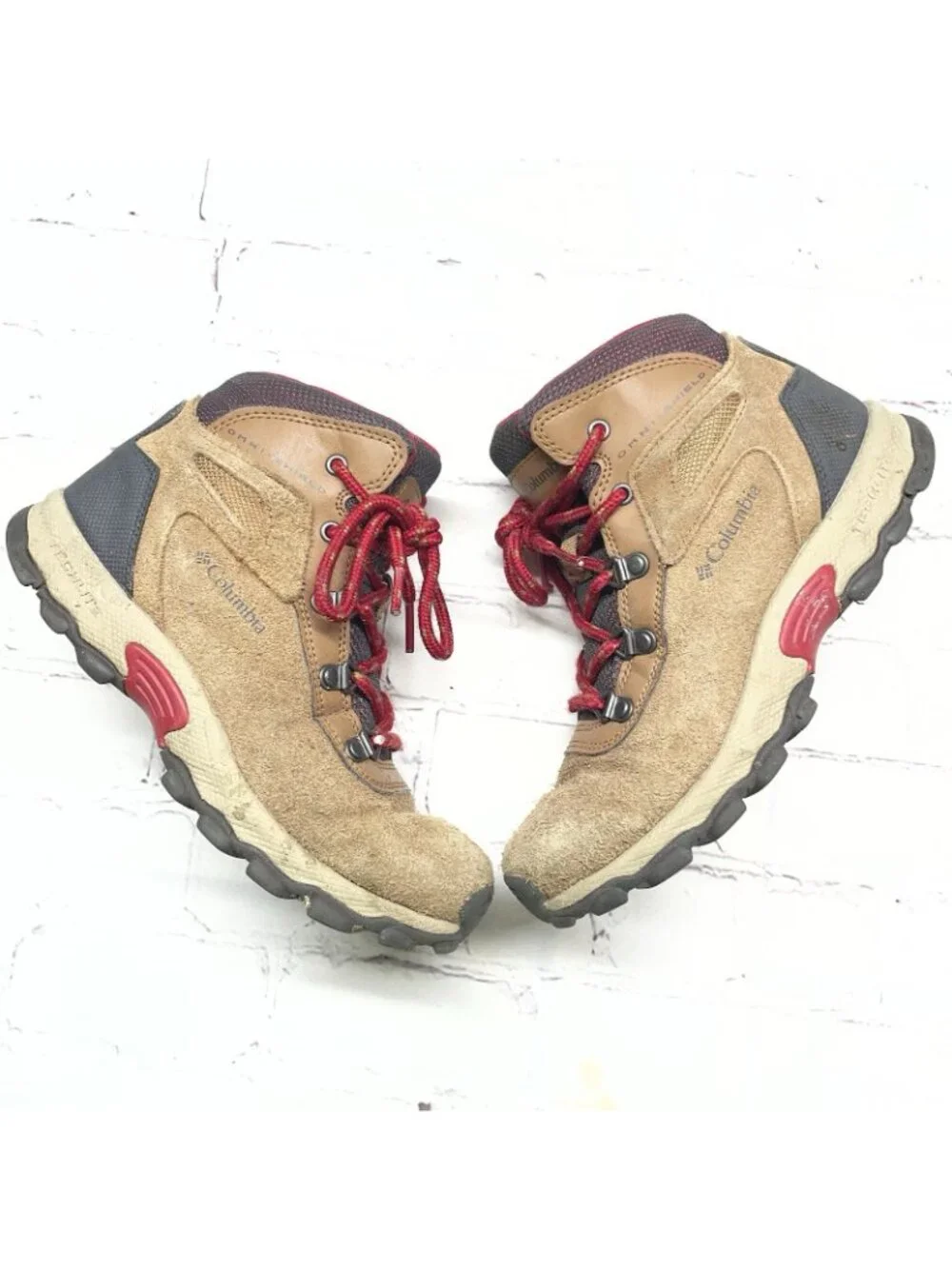 Columbia Big Kids' Sz 4 Newton Ridge Amped Boot Waterproof Lace Up Elk Tan Suede